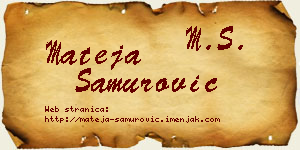 Mateja Samurović vizit kartica
